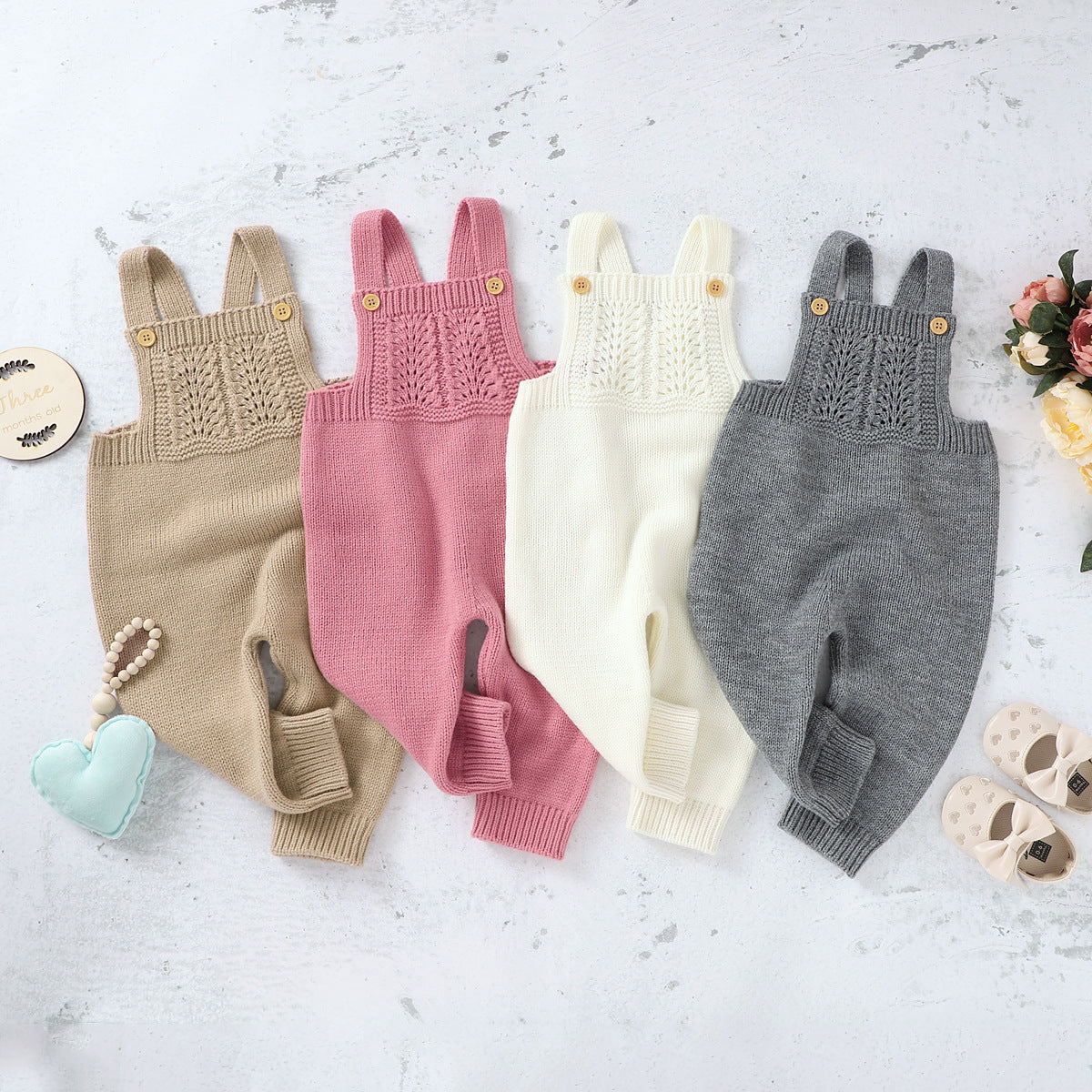 Timeless Knitted Dungaree Romper