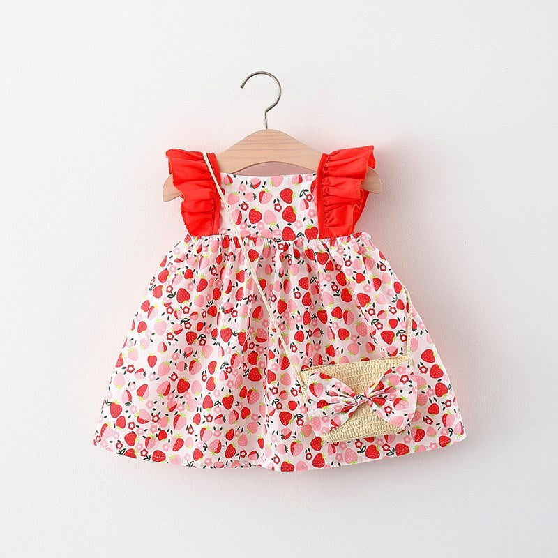 Sugar & Spice Flouncy Day Dress & Straw Bag