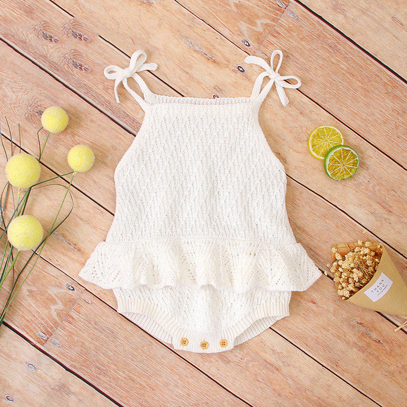 Baby Girls Knitted Ruffle Romper