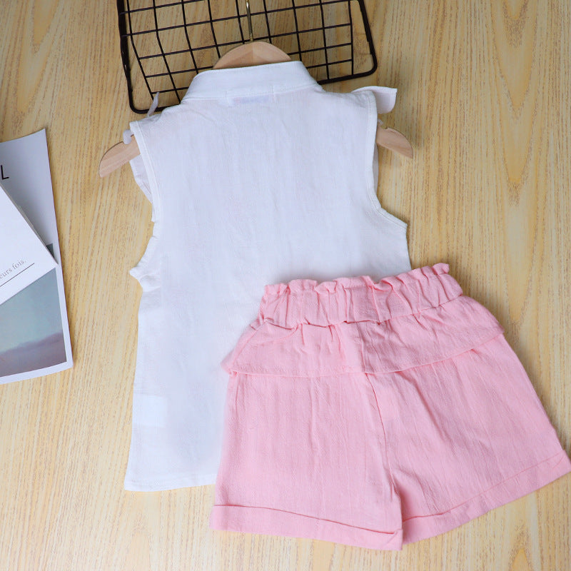 Delicate Rose Embroidered Top and Shorts Set